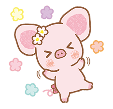 Piggy girl's Pinkish Days sticker #69897