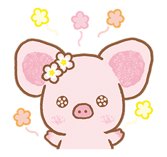 Piggy girl's Pinkish Days sticker #69910