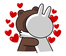 Brown & Cony's Big Love Stickers by LINE sticker #11470503