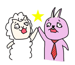 Slow sheep and rabbit wearing a tie sticker #1016965
