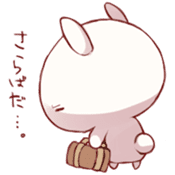 White rabbit and pink rabbit sticker #1396810