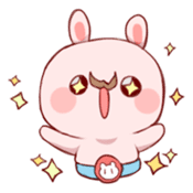 White rabbit and pink rabbit sticker #1396817