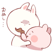 White rabbit and pink rabbit sticker #1396818