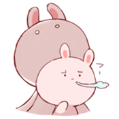 White rabbit and pink rabbit sticker #1396828