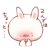 White rabbit and pink rabbit sticker #1396839