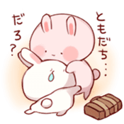 White rabbit and pink rabbit sticker #1396847