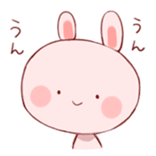 White rabbit and pink rabbit sticker #1396848