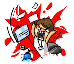 Stickers of a Sweating Employee sticker #1556056