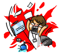 Stickers of a Sweating Employee sticker #1556056