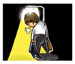 Stickers of a Sweating Employee sticker #1556058