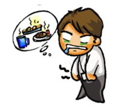 Stickers of a Sweating Employee sticker #1556084