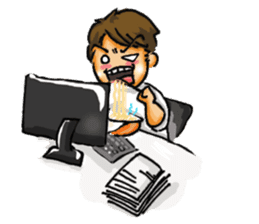 Stickers of a Sweating Employee sticker #1556085