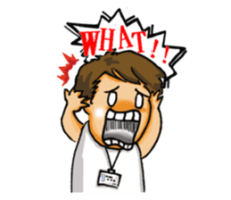 Stickers of a Sweating Employee sticker #1556093