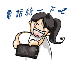 Stickers of a Sweating Employee-female sticker #1562219