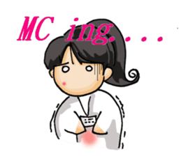 Stickers of a Sweating Employee-female sticker #1562220