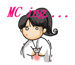 Stickers of a Sweating Employee-female sticker #1562220