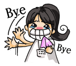 Stickers of a Sweating Employee-female sticker #1562221