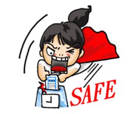 Stickers of a Sweating Employee-female sticker #1562226