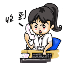 Stickers of a Sweating Employee-female sticker #1562227