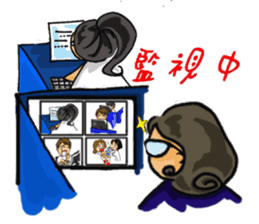 Stickers of a Sweating Employee-female sticker #1562228