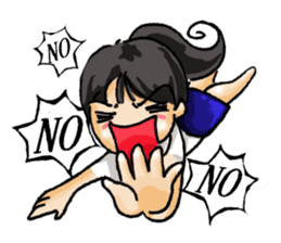 Stickers of a Sweating Employee-female sticker #1562230