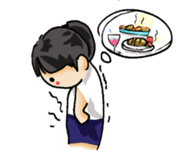 Stickers of a Sweating Employee-female sticker #1562231