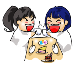 Stickers of a Sweating Employee-female sticker #1562232