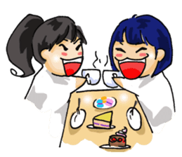 Stickers of a Sweating Employee-female sticker #1562232