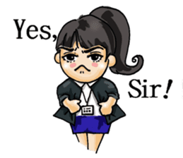 Stickers of a Sweating Employee-female sticker #1562234