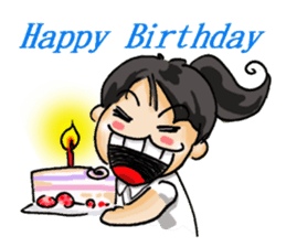 Stickers of a Sweating Employee-female sticker #1562236