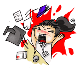 Stickers of a Sweating Employee-female sticker #1562243