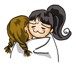 Stickers of a Sweating Employee-female sticker #1562244