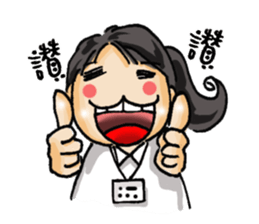 Stickers of a Sweating Employee-female sticker #1562246