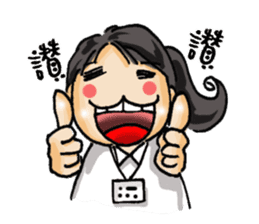 Stickers of a Sweating Employee-female sticker #1562246