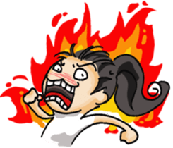 Stickers of a Sweating Employee-female sticker #1562248