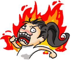 Stickers of a Sweating Employee-female sticker #1562248