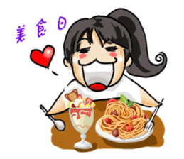 Stickers of a Sweating Employee-female sticker #1562249