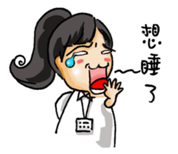 Stickers of a Sweating Employee-female sticker #1562253