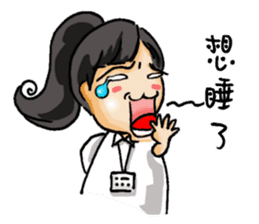 Stickers of a Sweating Employee-female sticker #1562253