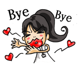 Stickers of a Sweating Employee-female sticker #1562255