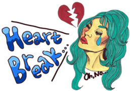 Black dog and girls! sticker #1701418