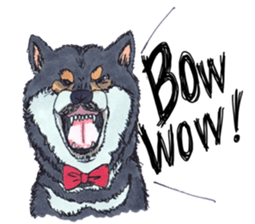 Black dog and girls! sticker #1701423