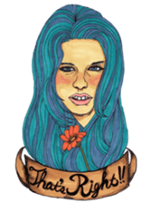 Black dog and girls! sticker #1701433