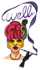 Black dog and girls! sticker #1701435