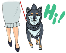 Black dog and girls! sticker #1701438