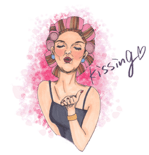 Black dog and girls! sticker #1701447