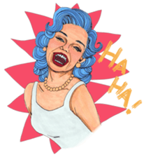 Black dog and girls! sticker #1701448