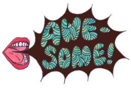 Black dog and girls! sticker #1701450