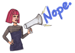 Black dog and girls! sticker #1701455