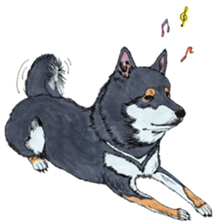 Black dog and girls! sticker #1701456